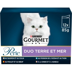 Perle - Terre & Mer 12x85gr - Gourmet à 10,55 € - Purina - 12486595 - Gourmet