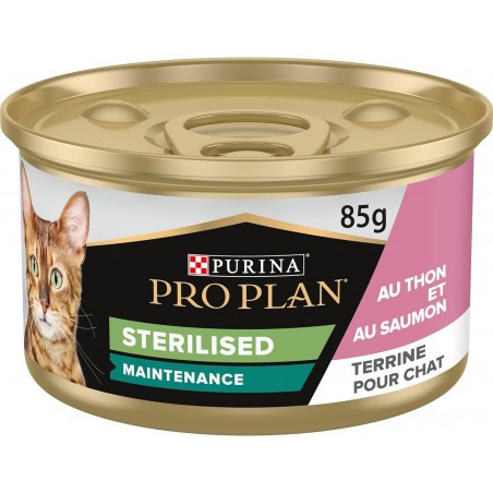 Sterilised Maintenance - Terrine au saumon et thon 10x85gr - Pro Plan à 17,50 € - Purina - 12562520 - Pro Plan