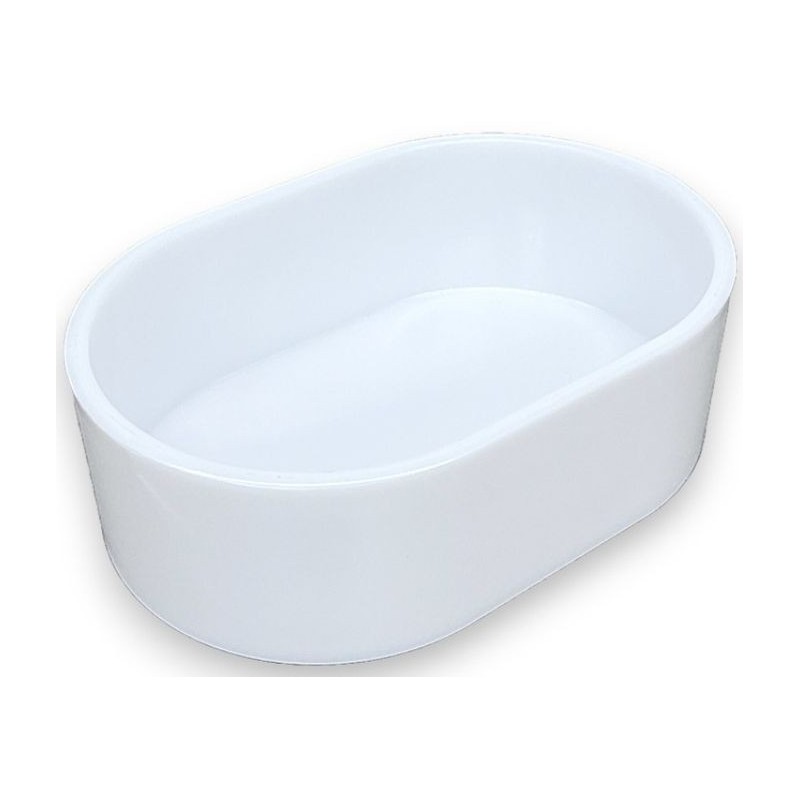 Feeder Plastic White Oval 11x8x4cm