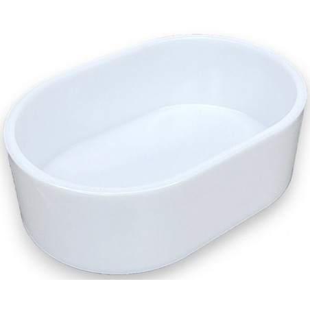 Mangeoire Plastique Ovale Blanc 11x8x4cm à 0,90 € - 2G-R - 14113 - Mangeoires