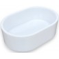 Mangeoire Plastique Ovale Blanc 11x8x4cm