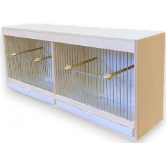 Cage d'entrainement avec tiroir en façade - 2 compartiments à 38,75 € - Ost-Belgium - 87201121 - Cages