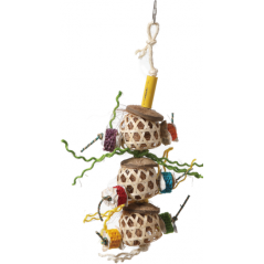 Jouets pour oiseaux 3 paniers bambou à 11,95 € - Kinlys - 13951 - Jouets