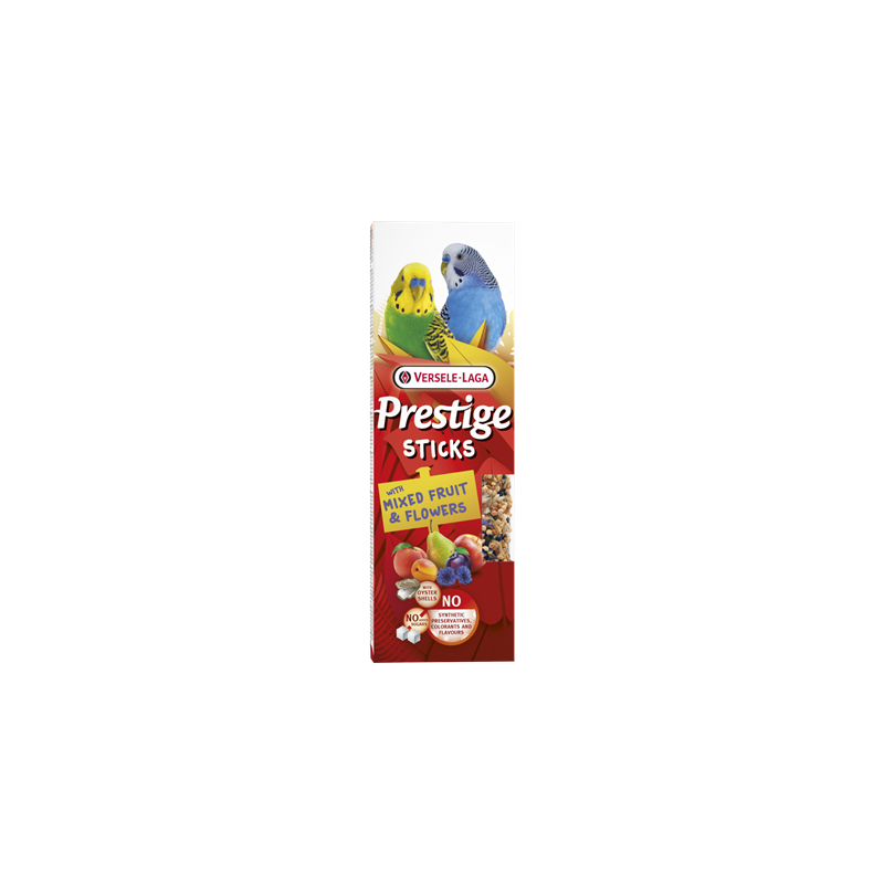 Sticks Petites Perruches avec Mélange de Fruits & Fleurs - 2x30gr - Bâtonnets de graines très variés