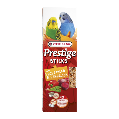 Sticks Petites Perruches avec Légumes & Pissenlit - 2x30gr - Bâtonnets de graines très variés à 2,50 € - Versele-Laga - 42235...