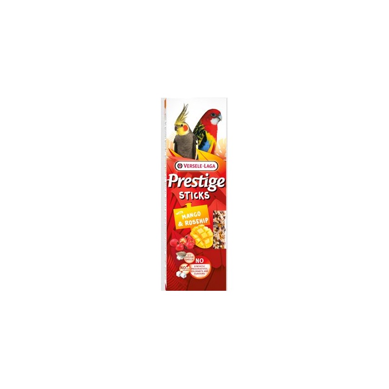 Sticks Grandes Perruches avec Mangue & Églantine - 2x70gr - Bâtonnets de graines très variés