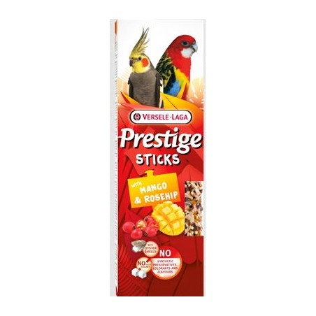 Sticks Grandes Perruches avec Mangue & Églantine - 2x70gr - Bâtonnets de graines très variés à 4,00 € - Versele-Laga - 422359...