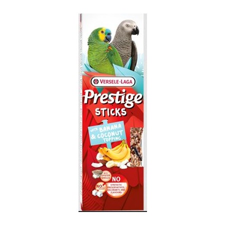 Sticks Perroquets avec Banane & Garniture de Coco - 2x70gr - Bâtonnets de graines très variés à 4,00 € - Versele-Laga - 42235...