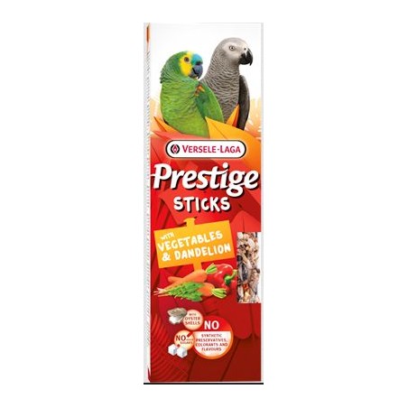 Sticks Perroquets avec Légumes & Pissenlit - 2x70gr - Bâtonnets de graines très variés à 4,00 € - Versele-Laga - 422360 - Snacks