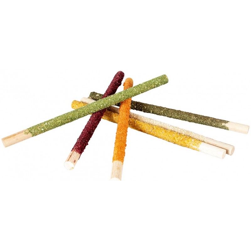 Bâtonnets à grignoter en bois légumes&fleurs multicolore 6pcs - Duvo+