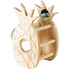 Râtelier à foin ananas en bois couleur bois 18x10x9cm - Duvo+ à 8,95 € - Duvo + - 15478 - Mangeoires