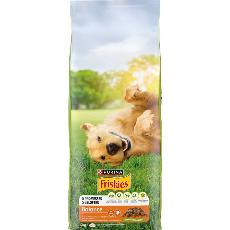 Chien Adult Balance Poulet et Légumes 12kg - Friskies