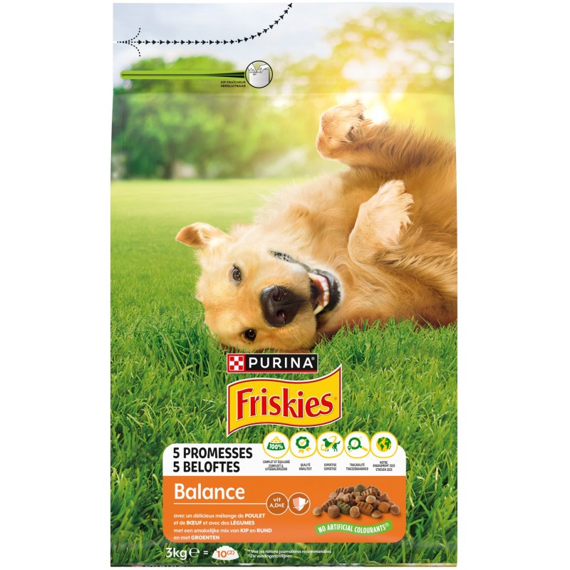 Chien Adult Balance Poulet et aux Légumes 3kg - Friskies