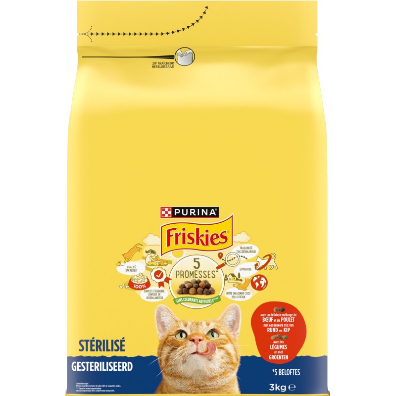 Lifestyle Chats Stérilisés Boeuf et Légumes 3kg - Friskies