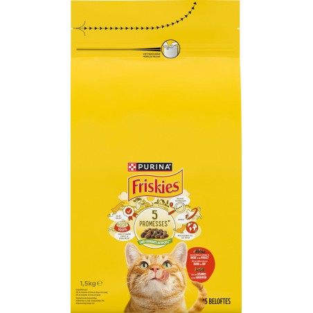 Chat Adult Boeuf, Poulet et Légumes 1,5kg - Friskies à 5,60 € - Purina - 12570898 - Friskies