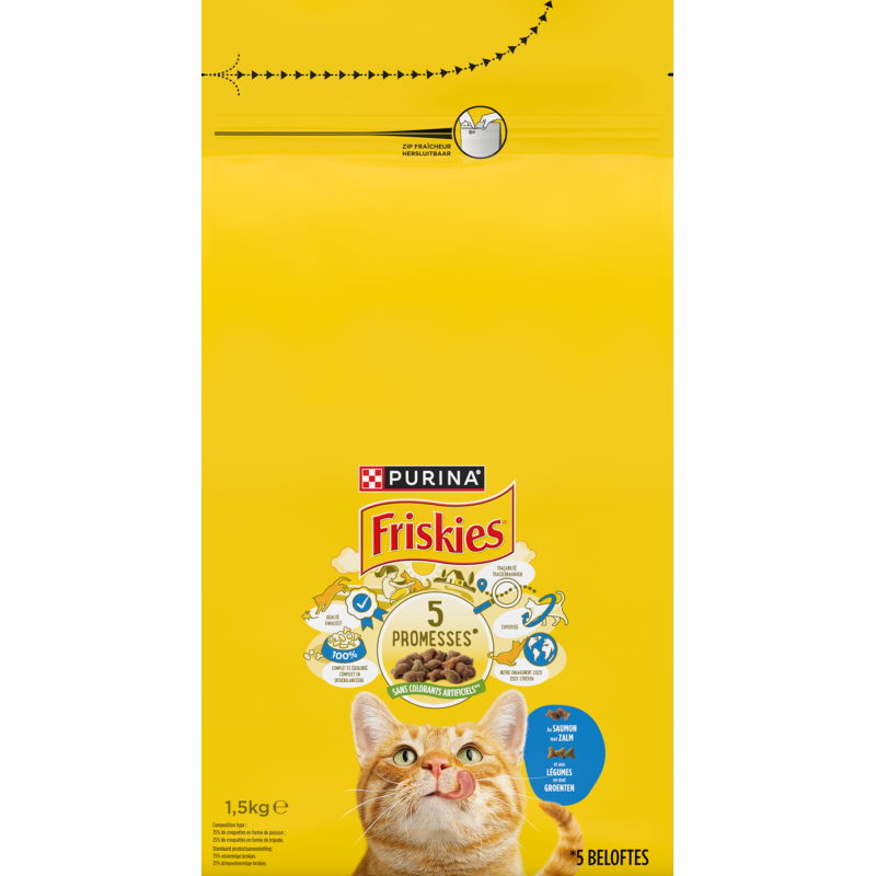 Chat Adult Saumon et Légumes 1,5kg - Friskies