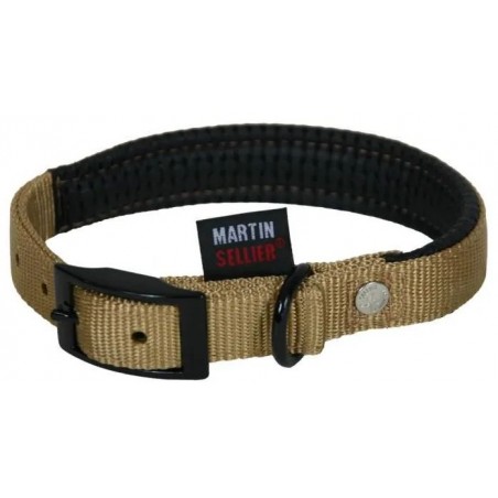 Collier Nylon Confort S 16-35 Beige - Martin Sellier à 7,35 € - Martin Sellier - MS218035 - Nylon prémium couleur unie