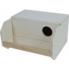 Nid avec perchoir en bois pour perruches 15,5x25x15cm - Gebr. de Boon à 15,50 € - Gebr. de Boon - 0204887 - Nids