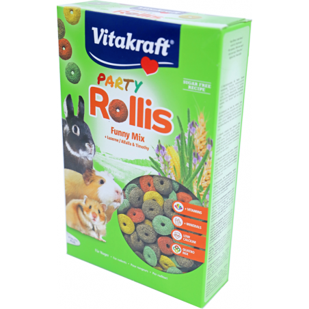 Rongeur Rollis Party mélange amusant 500gr - Vitakraft à 6,50 € - Gebr. de Boon - 0193566 - Snacks aux épices, fruits & légumes