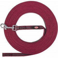 Laisse de suivi, caoutchoutée S-M 10m/15mm Sangria - Trixie à 23,00 € - Trixie - 197895 - Laisses / Enrouleur