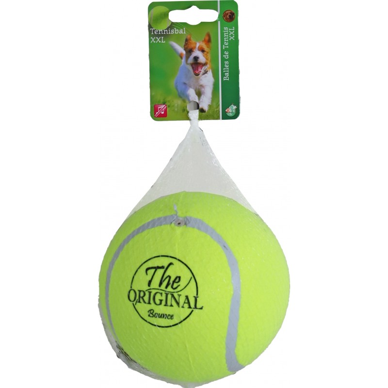 Jouet pour chien balle de tennis rebond gonflable XXL jaune 13cm - Gebr. de Boon