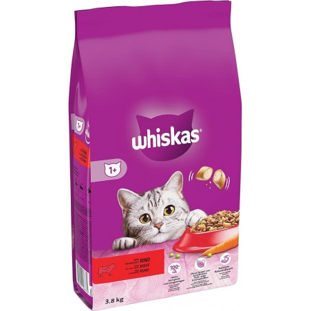 Adult 1+ Délicieuses croquettes fourrées au Boeuf 3,8kg - Whiskas à 13,39 € - Whiskas - 326343 - Whiskas