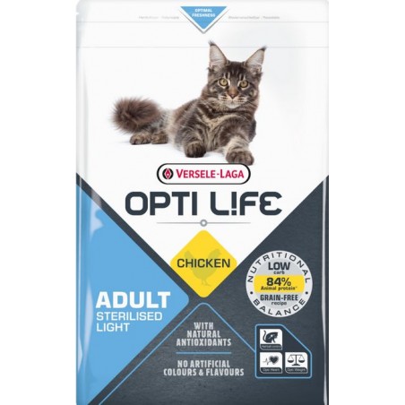 Cat Adult Sterilised/Light Chicken 1kg - Opti Life à 13,35 € - Opti Life - 441314 - Opti Life