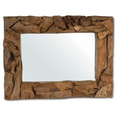 Miroir En Bois Teck Rectangulaire 60x7x80cm - Giganterra à 103,95 € - Giganterra - G02-03100 - Décoration naturelle