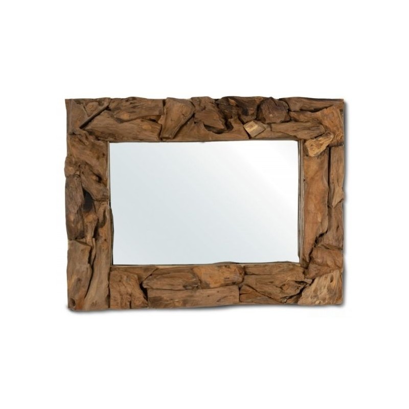 Miroir En Bois Teck Rectangulaire 60x7x80cm - Giganterra