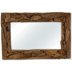 Miroir En Bois Teck Rectangulaire 80x7x120cm - Giganterra à 169,95 € - Giganterra - G02-03101 - Décoration naturelle