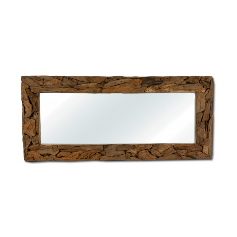 Miroir En Bois Teck Rectangulaire 80x7x180cm - Giganterra