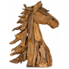 Tête De Cheval En Bois Teck 60x35x90cm - Giganterra à 199,85 € - Giganterra - G02-03090 - Décoration naturelle