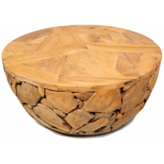 Table Basse En Bois Teck Demi Boule 100x45cm - Giganterra à 439,95 € - Giganterra - G02-03104 - Décoration naturelle