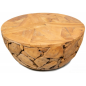 Table Basse En Bois Teck Demi Boule 100x45cm - Giganterra