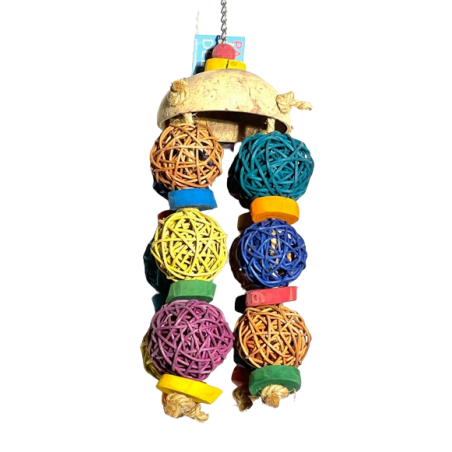 Jouet Perroquet Coco Wicker Cluster 40x15x15cm - Parrots & Toys à 19,25 € - Vogelhof - Parrots & Toys - TOYS0049 - Jouets