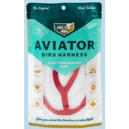 Harnais pour perroquet AVIATOR XX-Large Rouge