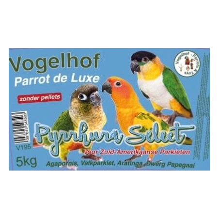 PYRRHURA SELECT sans pellets - 5 kg à 36,95 € - Vogelhof - Parrots & Toys - 8719327689905 - Perroquets