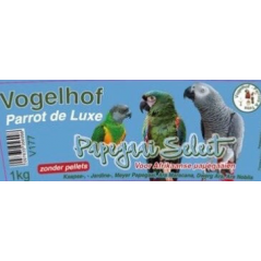 PAPEGAAI SELECT sans pellets - 1 kg à 11,95 € - Vogelhof - Parrots & Toys - 8720299817906 - Perroquets