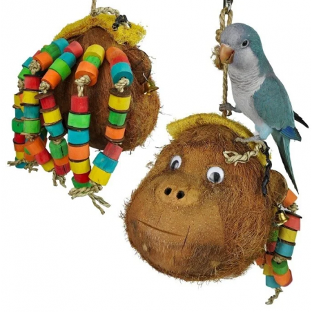 Jouet Perroquet Coconut Monkey Mom - 45cm x 20cm x 20cm à 34,35 € - Vogelhof - Parrots & Toys - TOYS0008 - Jouets