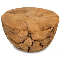 Table basse bois teck demi boule 80cmx45 cm - Giganterra à 339,95 € - Giganterra - G02-03103 - Décoration naturelle