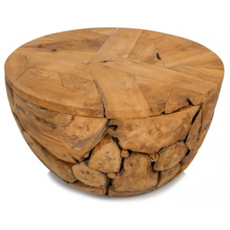 Table basse bois teck demi boule 80cmx45 cm - Giganterra à 339,95 € - Giganterra - G02-03103 - Décoration naturelle