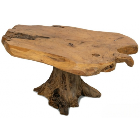 Table basse en bois racine de teck naturel 70x90x45 cm - Giganterra