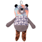 Jouet pour Chien Peluche Castor Patchwork - Vadigran