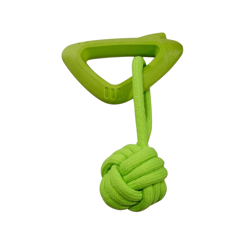 Jouet pour Chien Triangle + Corde Vert 25cm - Vadigran