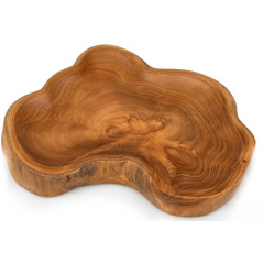 Assiette en Bois Teck Naturel 30x25x3cm - Giganterra à 16,95 € - Giganterra - G02-03070 - Décoration naturelle