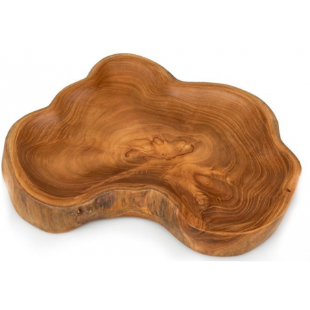 Assiette en Bois Teck Naturel 30x25x3cm - Giganterra