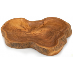 Assiette en Bois Teck Naturel 30x25x3cm - Giganterra à 16,95 € - Giganterra - G02-03070 - Décoration naturelle