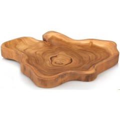 Assiette en Bois Teck Naturel 44x35x3cm - Giganterra à 32,95 € - Giganterra - G02-03072 - Décoration naturelle