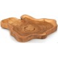 Assiette en Bois Teck Naturel 44x35x3cm - Giganterra