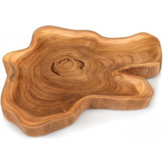 Assiette en Bois Teck Naturel 44x35x3cm - Giganterra à 32,95 € - Giganterra - G02-03072 - Décoration naturelle